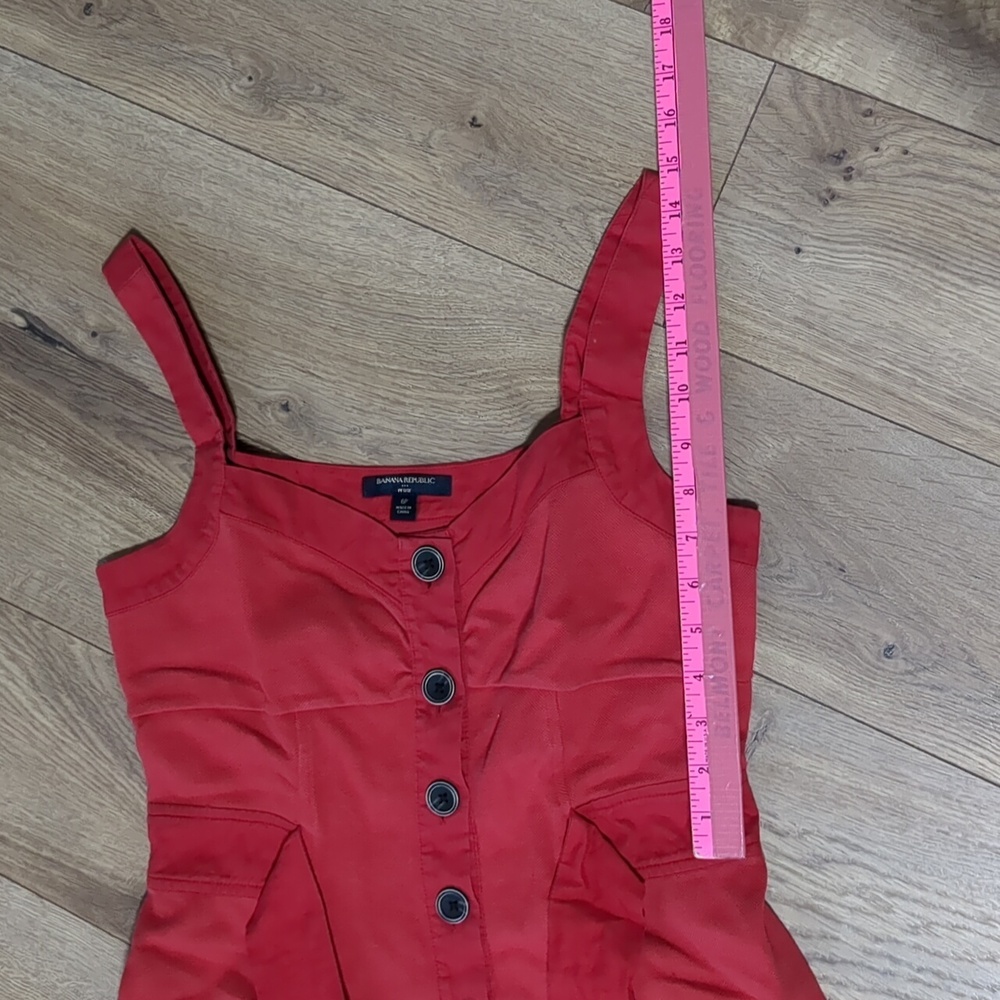 Banana Republic Cotton red midi Dress women's size 6 - Picture 7 of 11